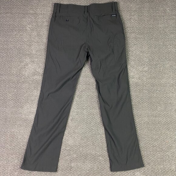 Prana Pants Men's 35 x 32 Charcoal Gray Slim Fit Alameda Chino Hiking Travel - Picture 4 of 12
